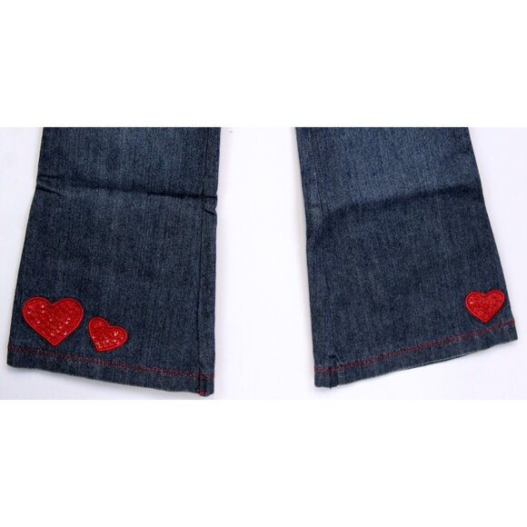 2007 Gymboree Bon Voyage Denim Jeans sz 12 Hearts Pockets Sailor Nautical Beach - Picture 2 of 6